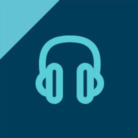 headphone icon on blue background