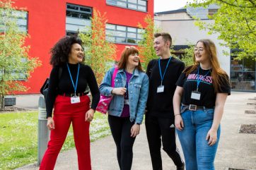 B58A5383 students outside CK campus