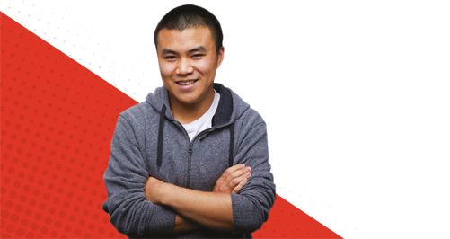 How to Apply - FT - NEW Male student on coloured background
