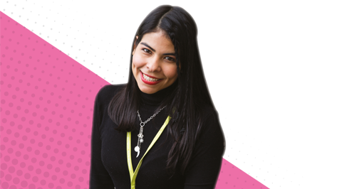 How to Apply - INT - NEW female learner on pink background