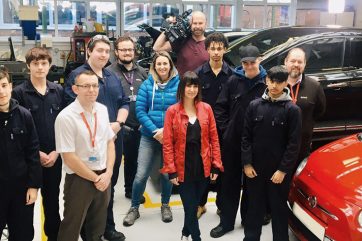 xray-automotive-4 X-Ray's Lucy Owen with Coleg Gwent staff and learners