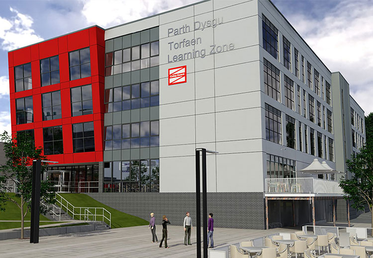 Photo of Torfaen Learning Zone building progress