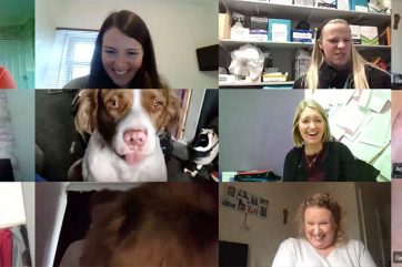 deaf-club-body HI learners on conference call