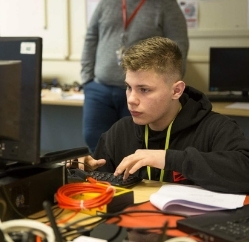 Jack Bright at a computer