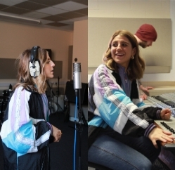 Laura Huckbody in the recording studio