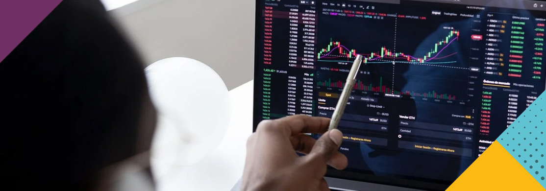 financial-sector-header Man pointing at chart on laptop