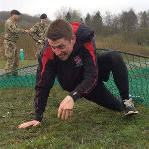Learner David Parry on army assault course