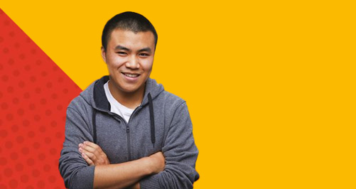 not-too-late-img-switch Learner in grey hoodlie on red and yellow background