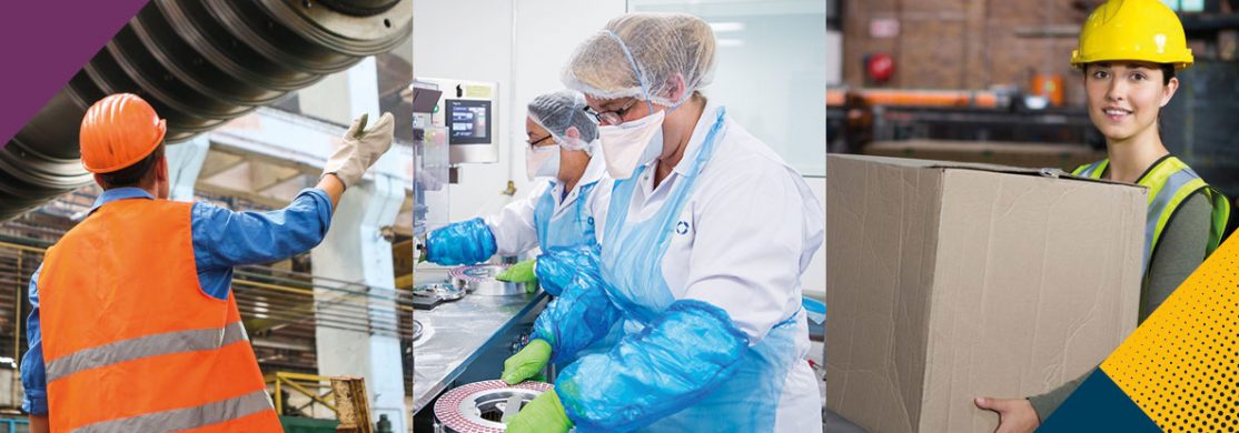 sector-health-and-safety People at work wearing PPE
