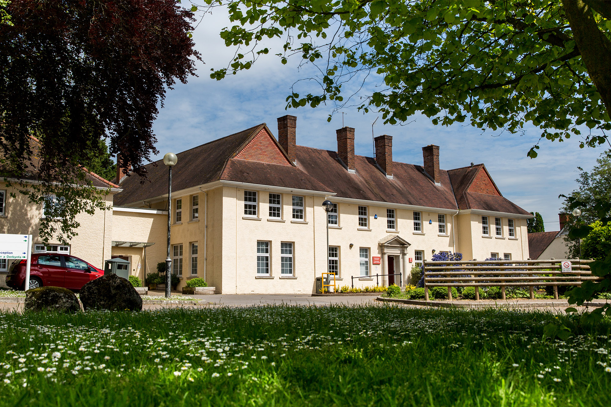 Usk campus in sunshine