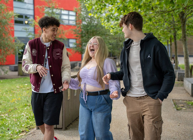 Students outside Crosskeys campus