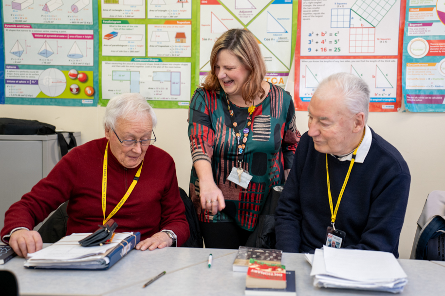 Welsh for adults tutor and students in class