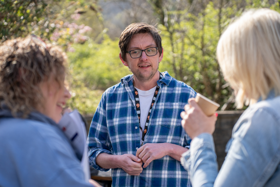 Welsh for adults student outside