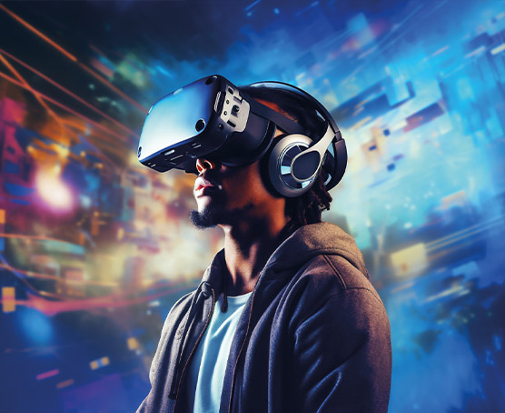 Person wearing VR headset