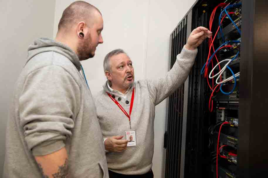 Student and tutor in Sever room