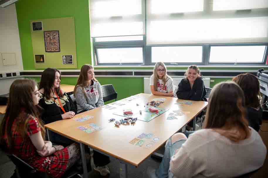 Students working together in classroom