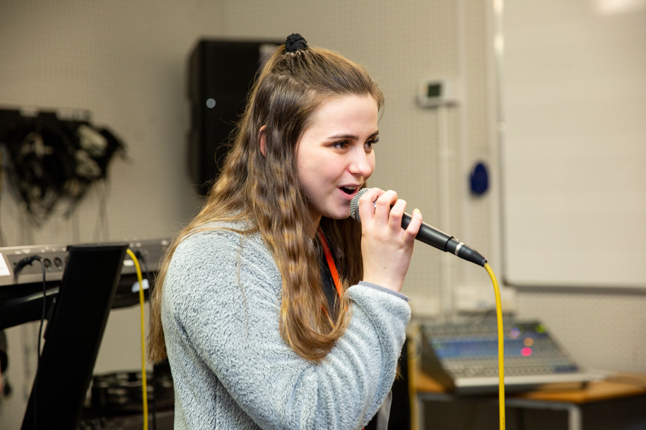Student singing