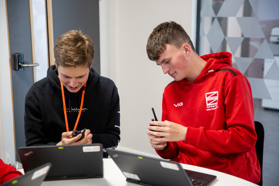 Public Services students using walkie talkie