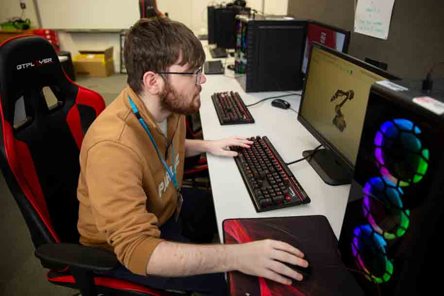 Engineering student on PC