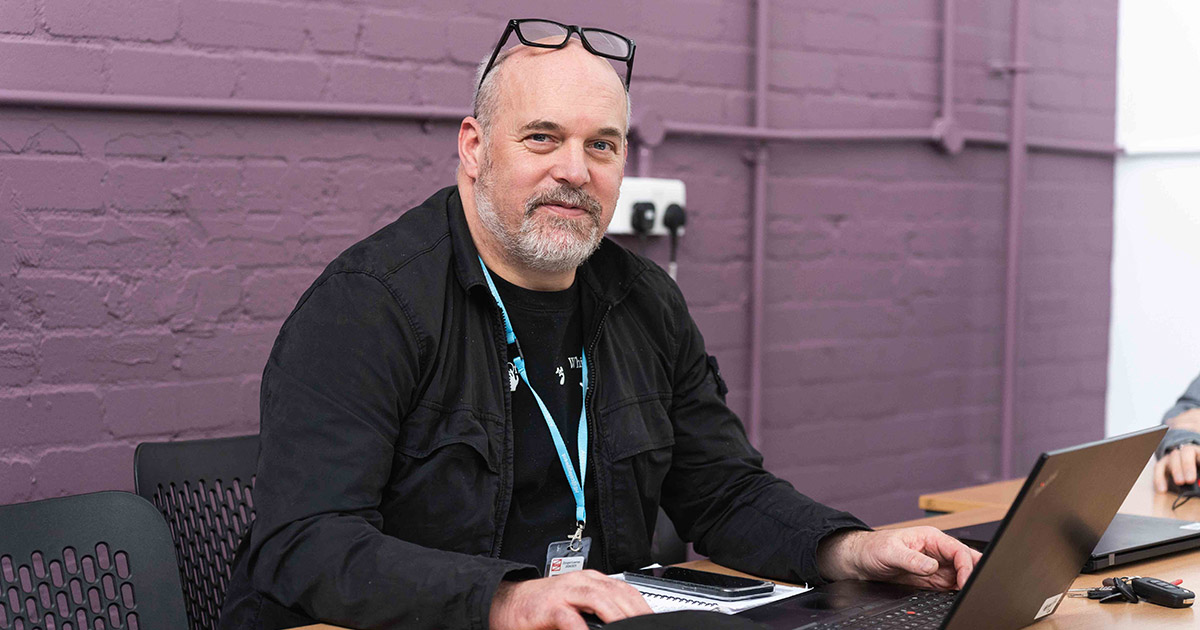 Mature student smiling