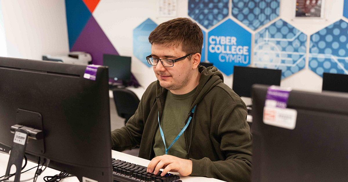 Student working on PC