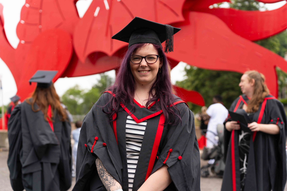 Student celebrating graduation at Celtic Manor