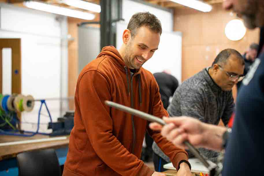 Mature student in workshop