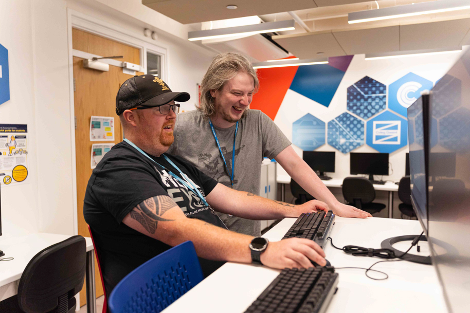 Students working in Cyber Hub