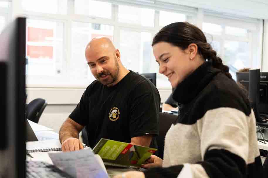 Two Electrical Engineering students working