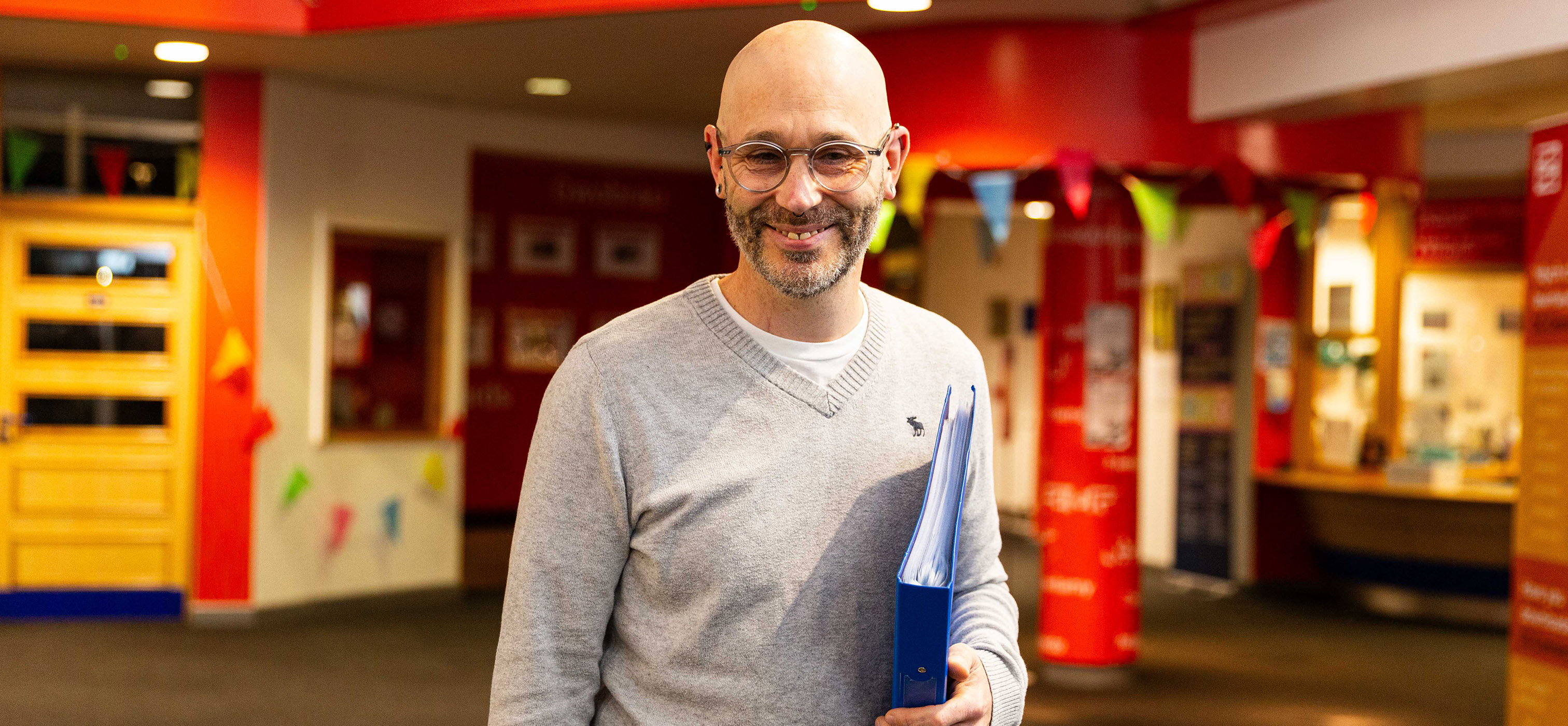 Mature student smiling