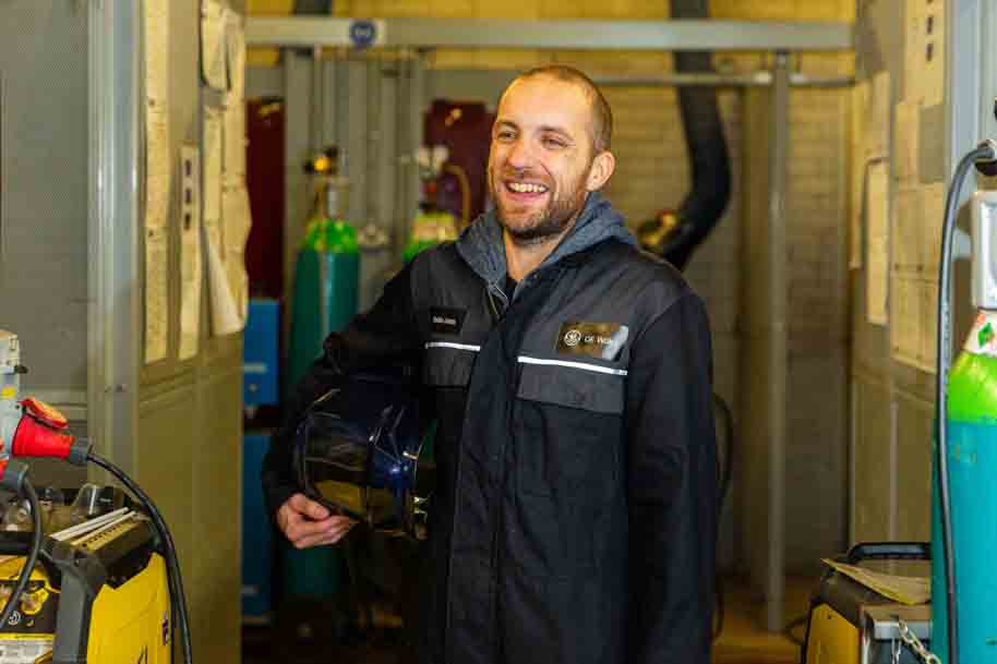 Engineering student smiling