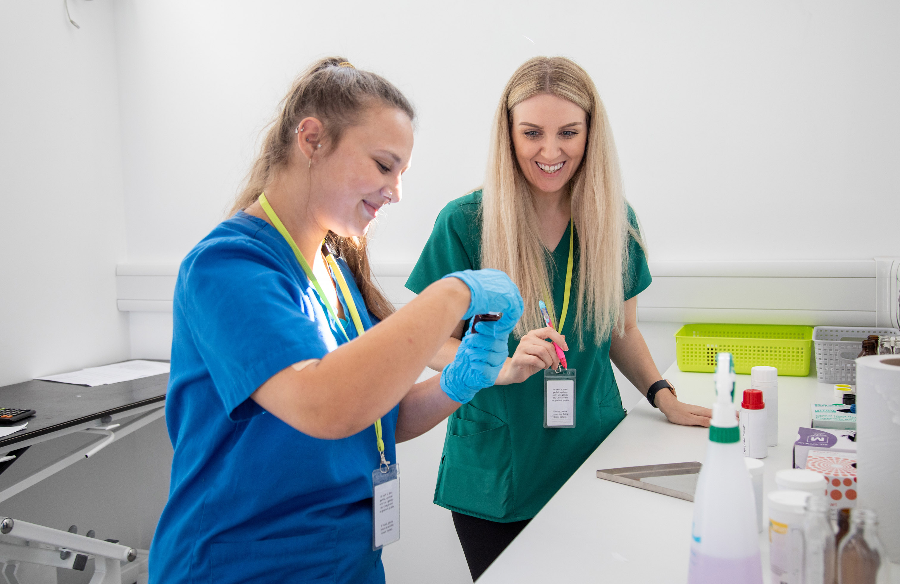 Vet nursing students smiling