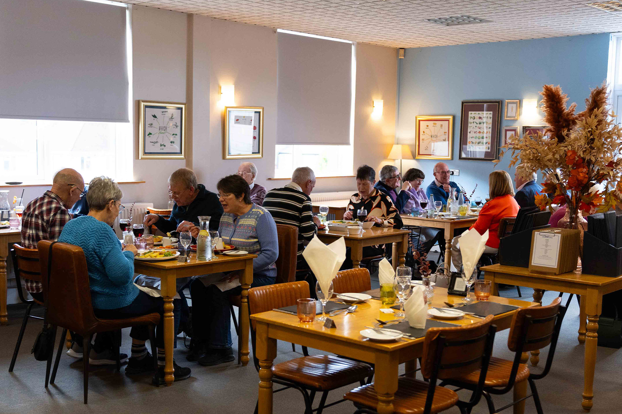 Customers eating in Morels Restaurant