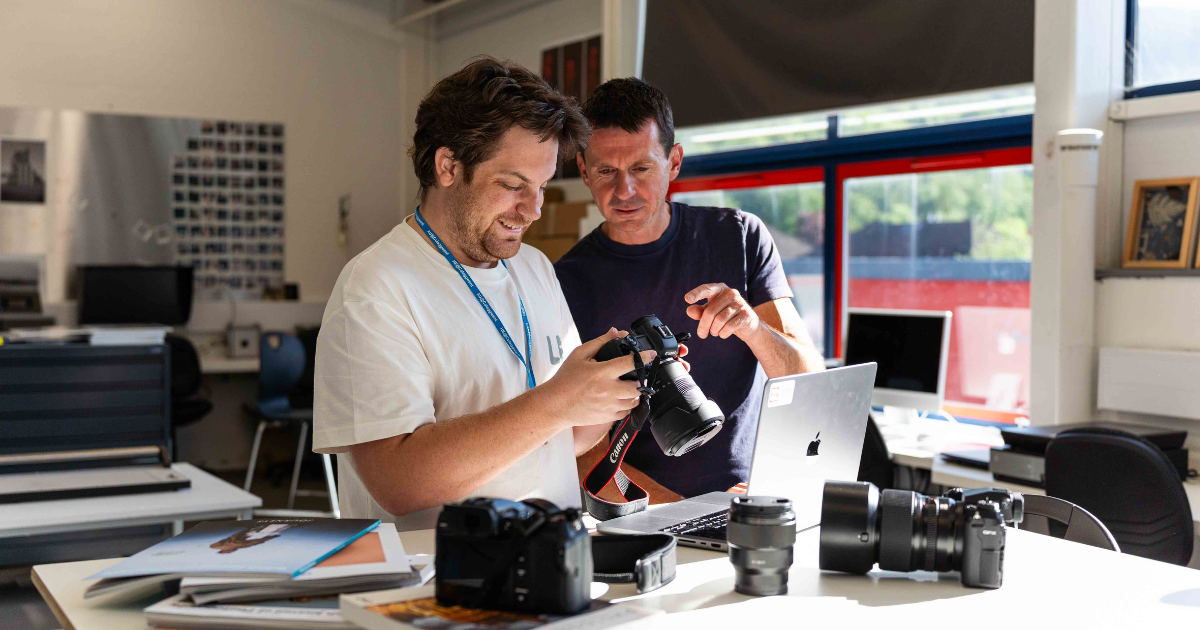Learner and tutor with camera