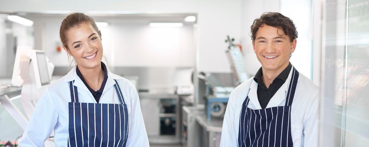 Apprentices in an industrial kitchen